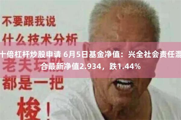 十倍杠杆炒股申请 6月5日基金净值：兴全社会责任混合最新净值2.934，跌1.44%