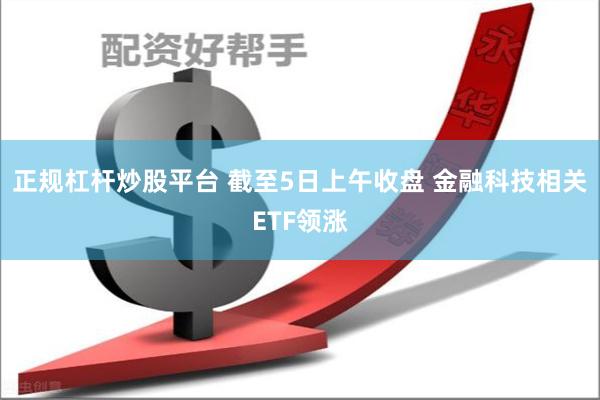 正规杠杆炒股平台 截至5日上午收盘 金融科技相关ETF领涨