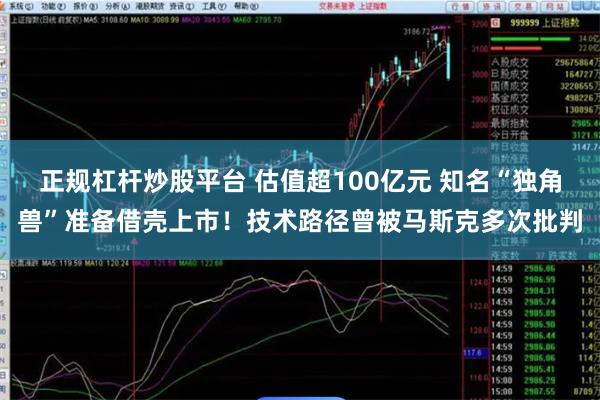 正规杠杆炒股平台 估值超100亿元 知名“独角兽”准备借壳上市！技术路径曾被马斯克多次批判