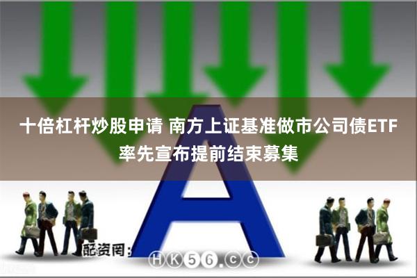 十倍杠杆炒股申请 南方上证基准做市公司债ETF率先宣布提前结束募集